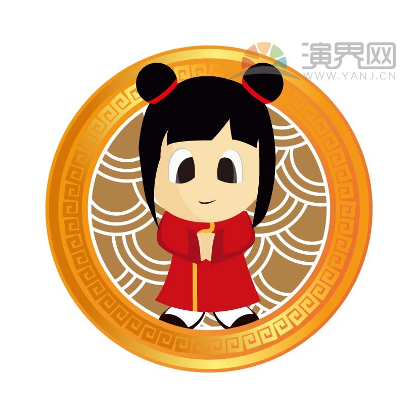 小朋友福娃喜慶春節(jié)過大年拜年祝?？ㄍ▓D