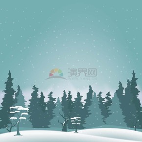 冬日雪花紛紛落下插畫(huà)素材