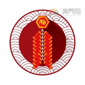 紅色喜慶春節(jié)過(guò)大年拜年祝福放鞭炮卡通圖