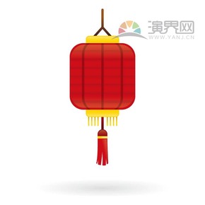 紅色燈籠喜慶春節(jié)過(guò)大年拜年祝福卡通圖