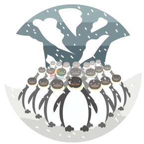  Penguin team icon vector material