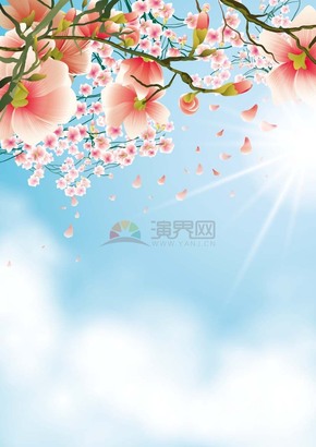 春日花開(kāi)滿(mǎn)枝創(chuàng)意背景素材