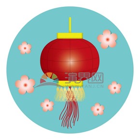 卡通春節(jié)元素燈籠梅花