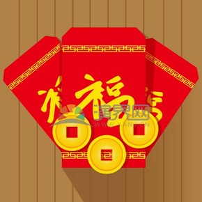 春節(jié)喜慶元素素材極簡(jiǎn)簡(jiǎn)約紅包銅幣