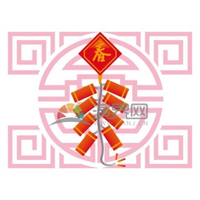 春節(jié)喜慶元素素材極簡簡約鞭炮