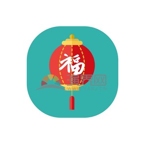 春節(jié)喜慶元素素材極簡福燈籠