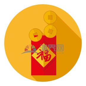 春節(jié)喜慶元素素材極簡(jiǎn)簡(jiǎn)約福字紅包錢(qián)幣