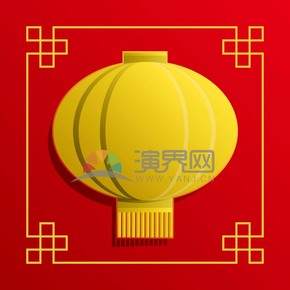 春節(jié)喜慶元素素材極簡(jiǎn)簡(jiǎn)約金色燈籠