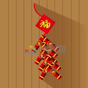  Spring Festival festive elements: simple materials, firecrackers and firecrackers