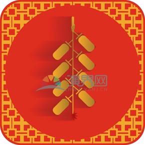 春節(jié)喜慶元素素材極簡(jiǎn)簡(jiǎn)約紅色鞭炮