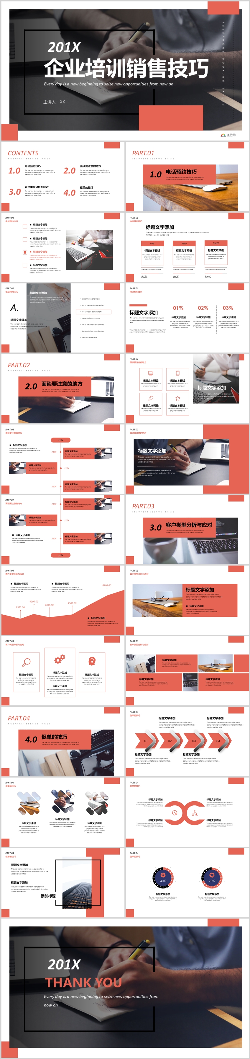 白色簡約企業(yè)培訓(xùn)銷售技巧PPT模板