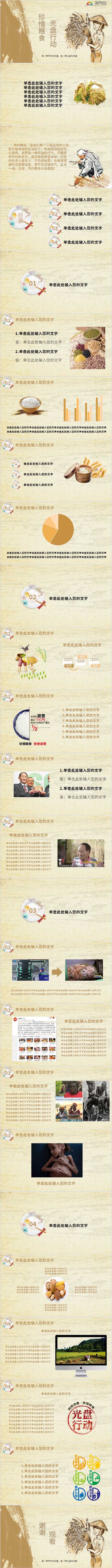 棕色珍惜糧食光盤行動(dòng)PPT模板