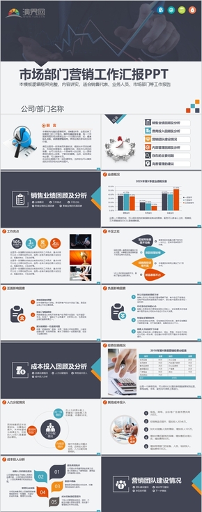 市場部門營銷工作匯報PPT模板