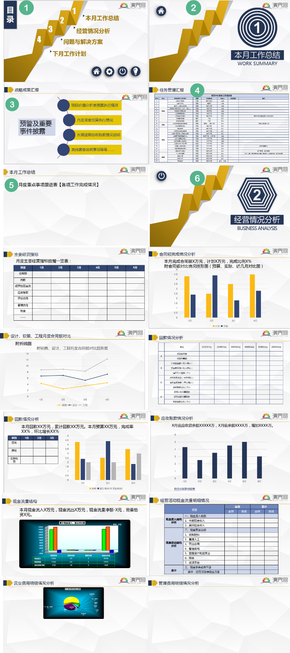 商務藍色財務部月度總結(jié)與計劃會議PPT模板