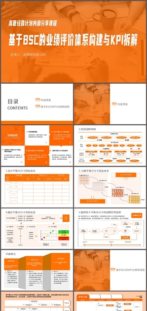 橙色商务风-基于平衡计分卡的业绩评价体系构建