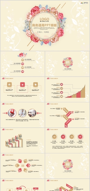 唯美花朵小清新文藝風(fēng)商務(wù)紀(jì)念日工作總結(jié)通用PPT模板