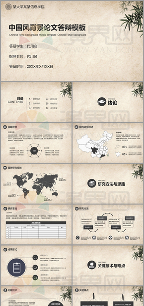 中國風論文答辯PPT模板