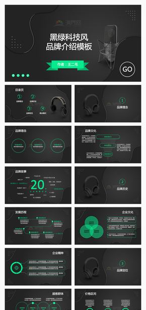 黑綠科技風企業(yè)文化PPT模板