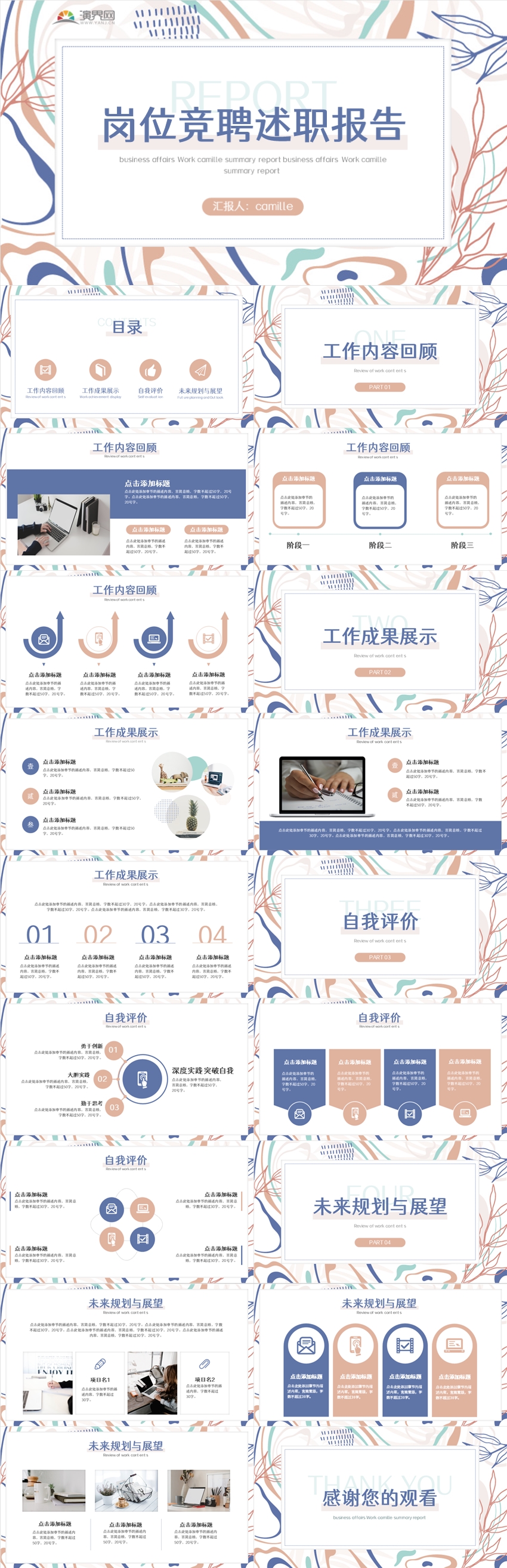 簡約風(fēng)崗位競聘述職報告PPT模板