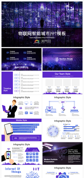 物聯網智能城市PowerPoint模板
