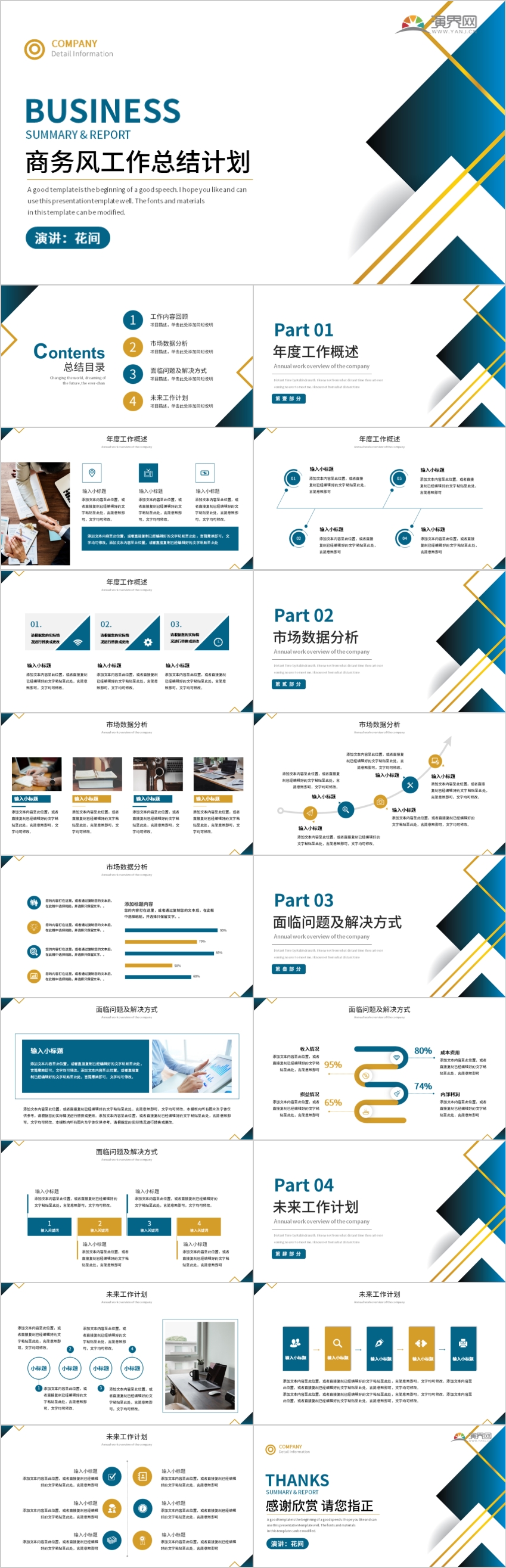 藍(lán)色企業(yè)商務(wù)風(fēng)工作總結(jié)計劃PPT模板