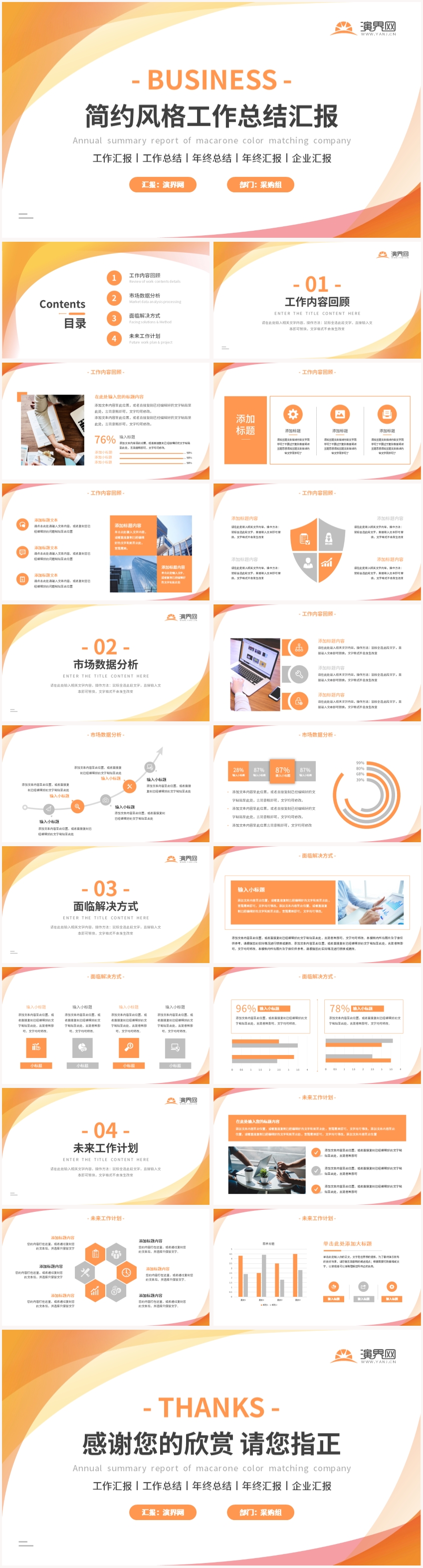 橙色簡(jiǎn)約風(fēng)格工作總結(jié)匯報(bào)PPT模板