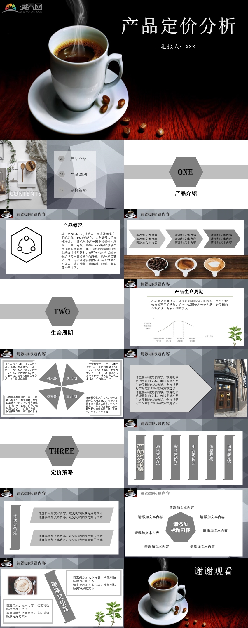灰色扁平產(chǎn)品定價(jià)分析PPT模板