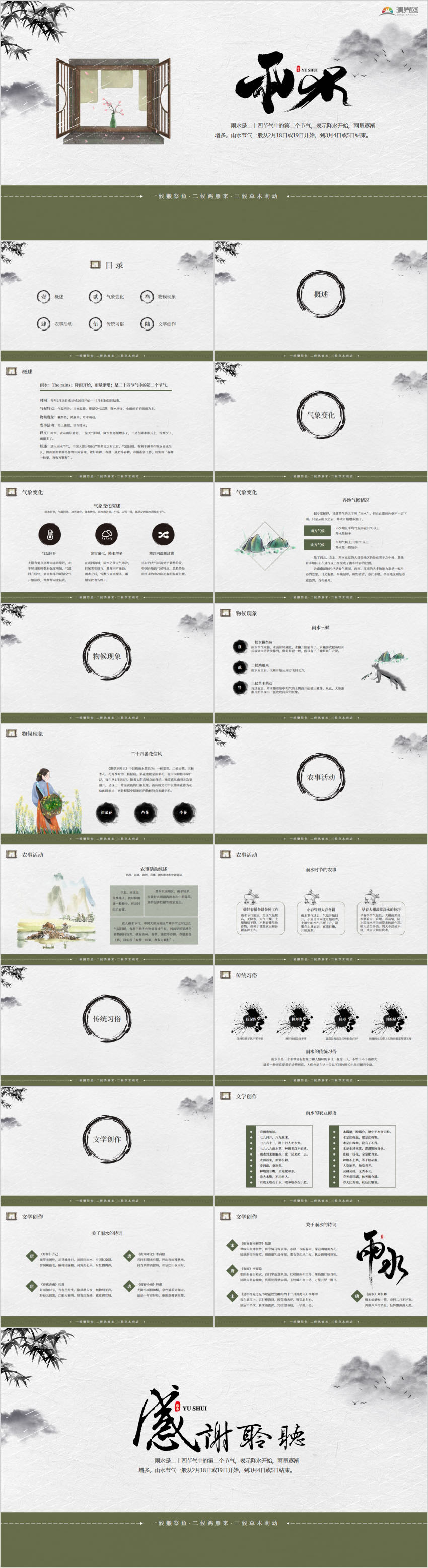 古風二十四節(jié)氣之雨水完整內(nèi)容PPT