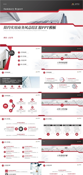 簡約實用商務(wù)風總結(jié)匯報PPT模板