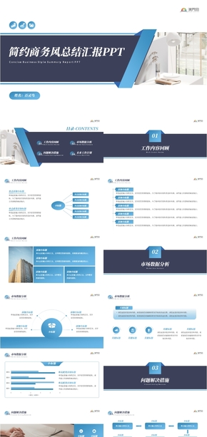 大氣藍色年終總結商業(yè)計劃書匯報PPT模板