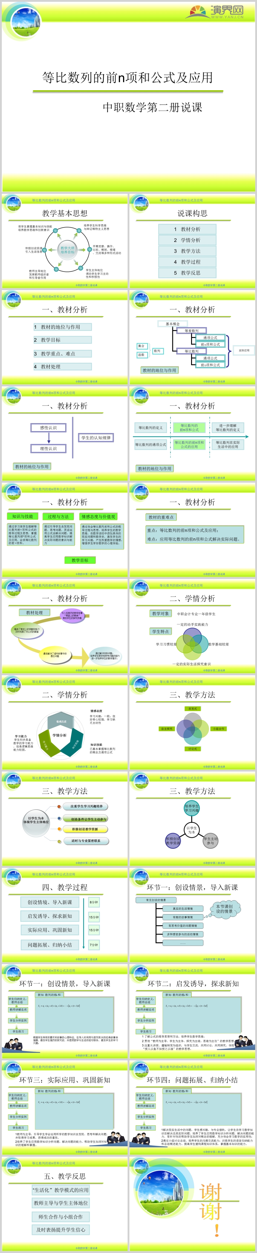 綠色教育等比數(shù)列的前n項(xiàng)和公式及應(yīng)用說課