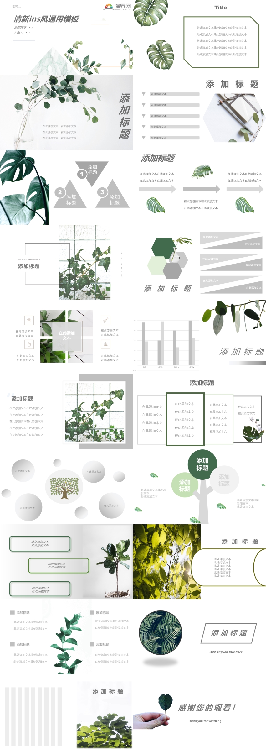 清新ins風(fēng)通用PPT模板