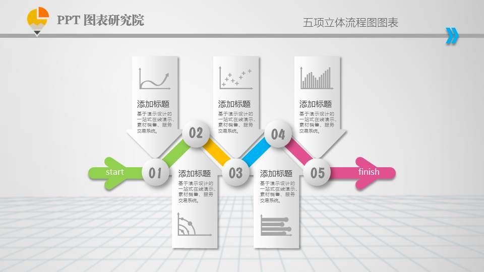 五项立体流程图图表 - 演界网,中国首家演示设计交易