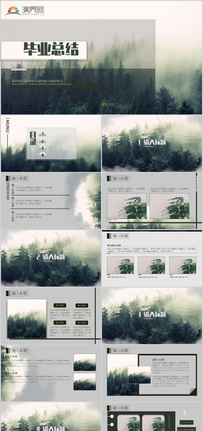 墨綠小清新畢業(yè)總結