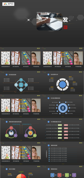 深色背景商務(wù)風TTT系列課程模板~課程開發(fā)