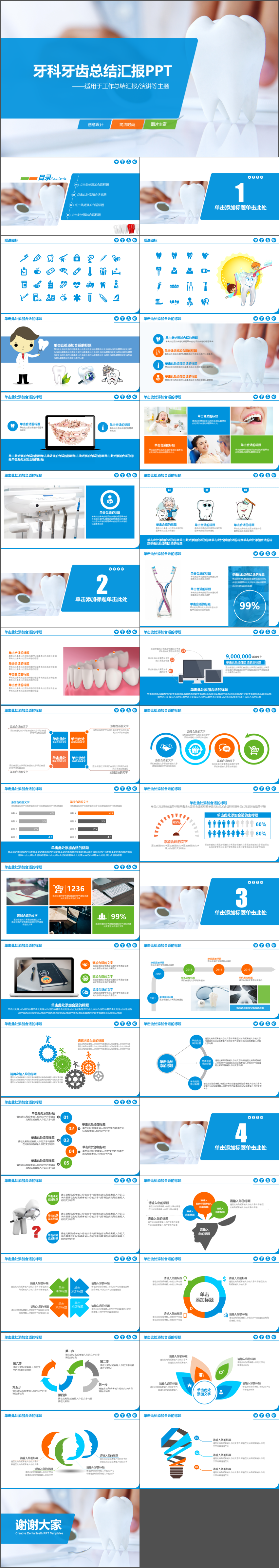 牙醫(yī)牙科工作總結(jié)匯報(bào)PPT模板