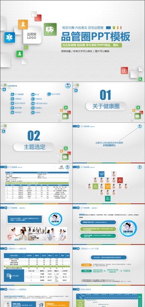 2017年簡(jiǎn)約微粒體品管圈模板