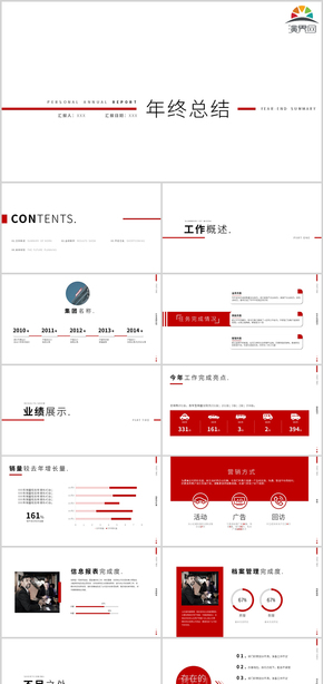 極簡風(fēng)1年終工作總結(jié)通用PPT模板