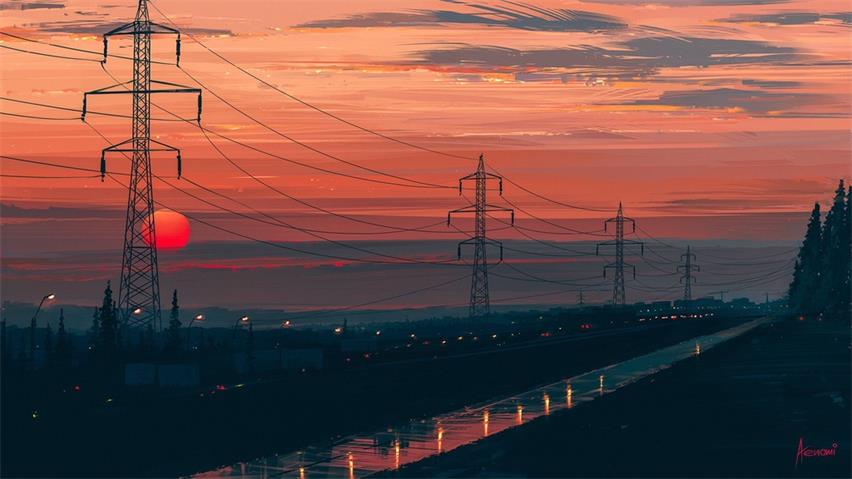 夕阳下的城市