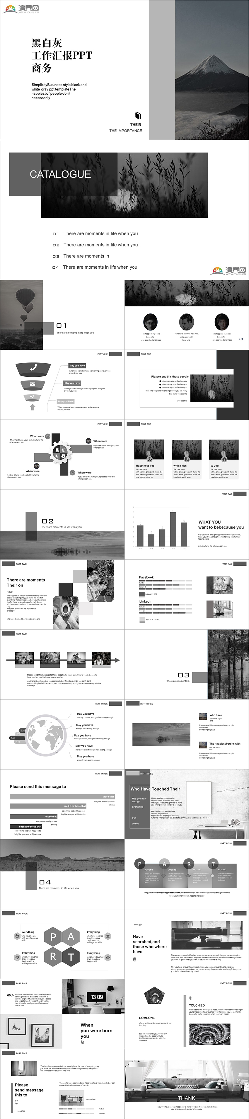 黑白灰商務(wù)簡約工作匯報(bào)PPT模板