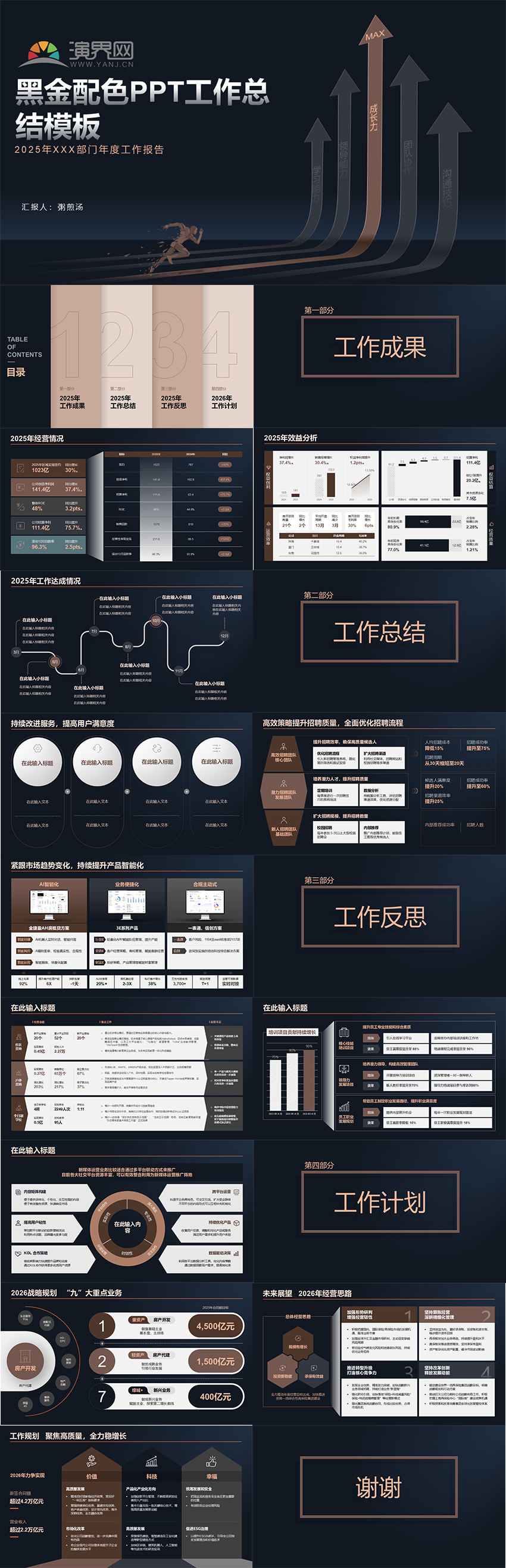 黑金色工作總結(jié)PPT模板