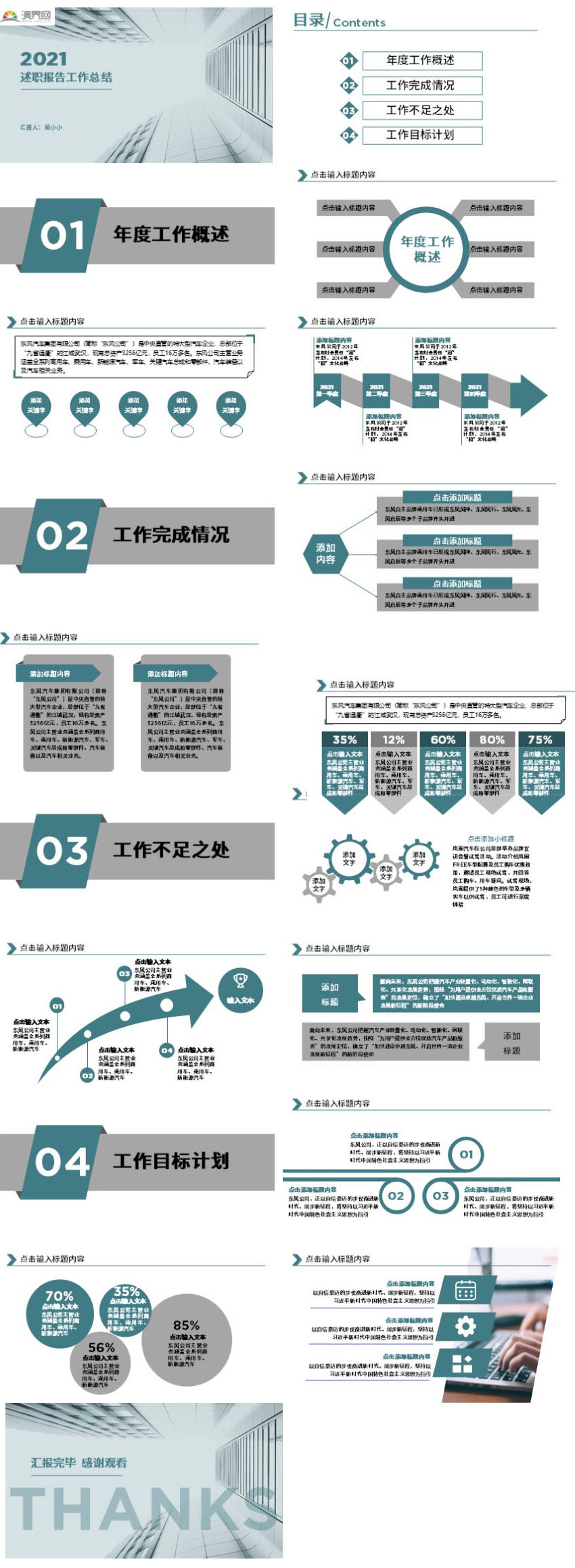 藍色商務汽車行業(yè)工作總結(jié)模板