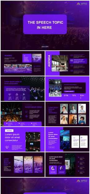 黑紫色大氣演講主題PPT模板
