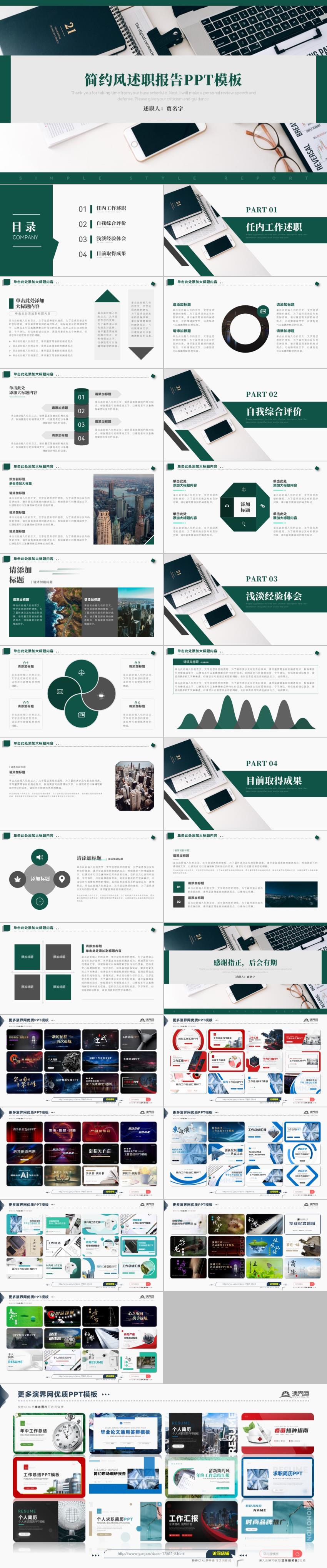 綠色簡(jiǎn)約風(fēng)述職報(bào)告PPT模板