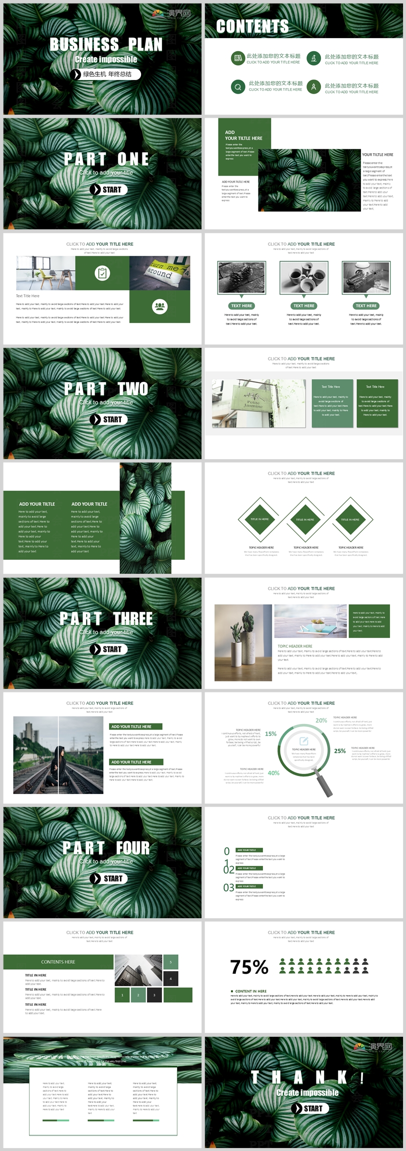 綠色年終總結(jié)方案匯報PPT通用模板