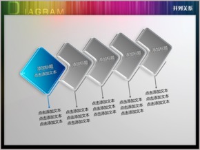 五立體菱形透視并列關系PPT圖表