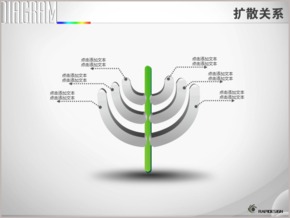 爪型四項層疊并列關(guān)系PPT圖表