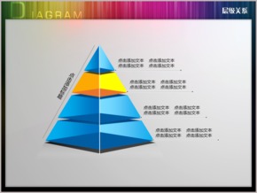 立體玻璃商務(wù)金字塔四層層級(jí)關(guān)系PPT圖表