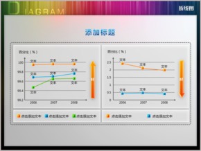 立體手繪對比樣式線形圖PPT圖表