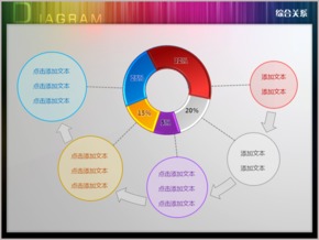 立體半透明創(chuàng)意循環(huán)餅形圖PPT圖表